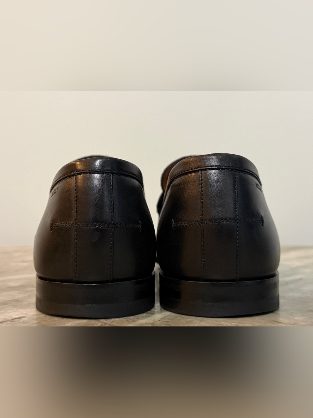 Bally Men's Calf Leather / Suede Penny Loafers Black / Blue MSRP $925 Sz 9.5 US - Picture 6 of 11